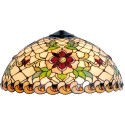 LumiLamp Lampenkap Tiffany  Ø 50x25 cm Beige Rood Glas Halfrond Roos