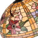 LumiLamp Lampenkap Tiffany  Ø 50x30 cm Geel Oranje Glas Halfrond Bloemen