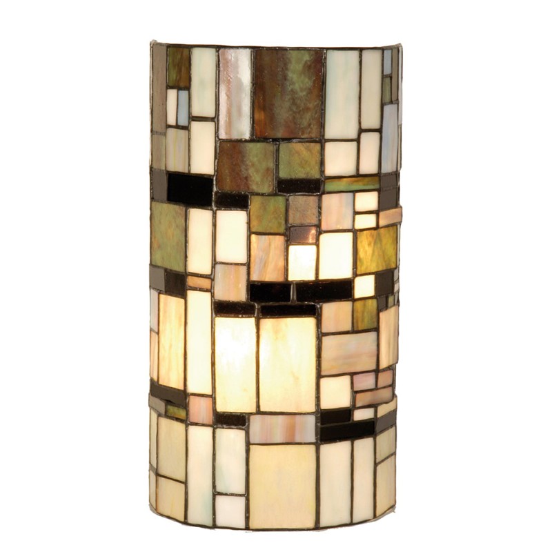 LumiLamp Lampada da parete Tiffany 20x11x36 cm  Beige Marrone  Plastica Ferro Semicerchio