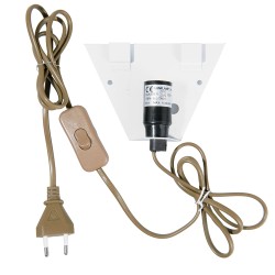 LumiLamp Wandplatte für Lampenschirme 13x4x11 cm Weiß Braun Kunststoff