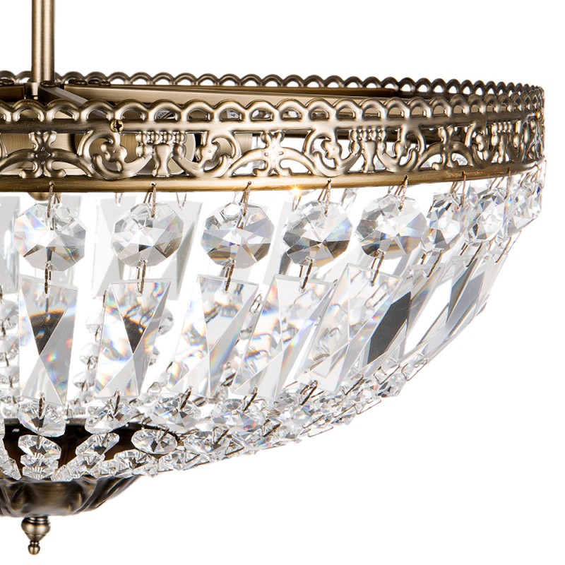 LumiLamp Chandelier Ø 47x29 cm Transparent Iron Glass Semicircle