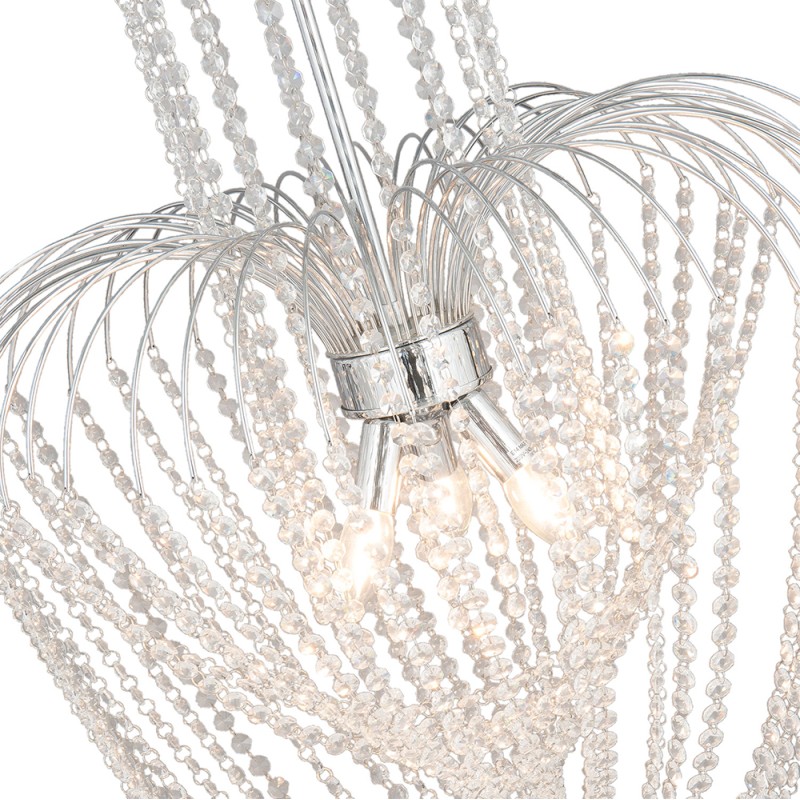 LumiLamp Chandelier Ø 58x100 cm Silver colored Iron Glass