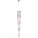 LumiLamp Kroonluchter  Ø 30x185/245 cm Zilverkleurig Ijzer Glas Driehoek