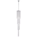 LumiLamp Lampadario Ø 30x185/245 cm Color argento Ferro Vetro Triangolo