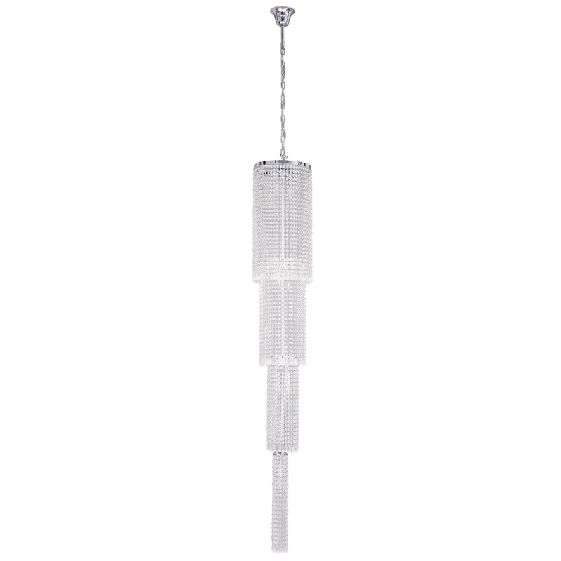 LumiLamp Chandelier Ø 30x185/245 cm Silver colored Iron Glass Triangle