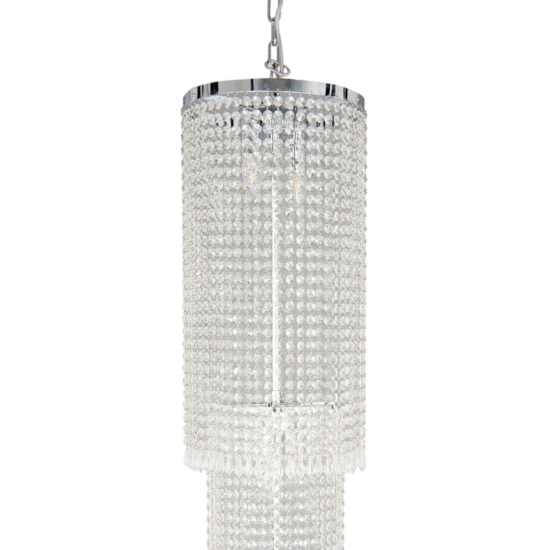 LumiLamp Chandelier Ø 30x185/245 cm Silver colored Iron Glass Triangle