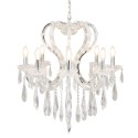 LumiLamp Lampadario Ø 70x78/200 cm Bianco Metallo Vetro