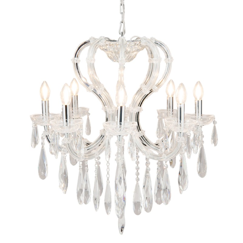 LumiLamp Chandelier Ø 70x78/200 cm White Metal Glass