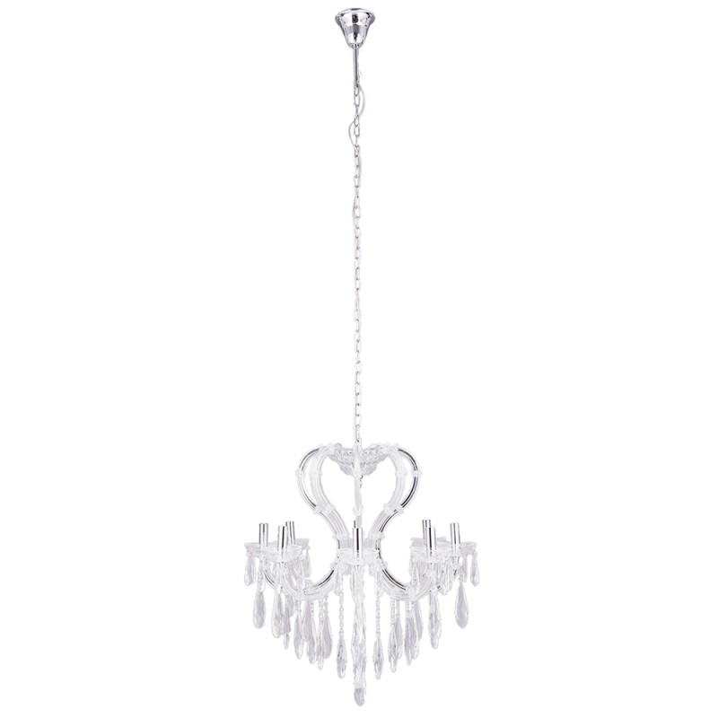 LumiLamp Lampadario Ø 70x78/200 cm Bianco Metallo Vetro