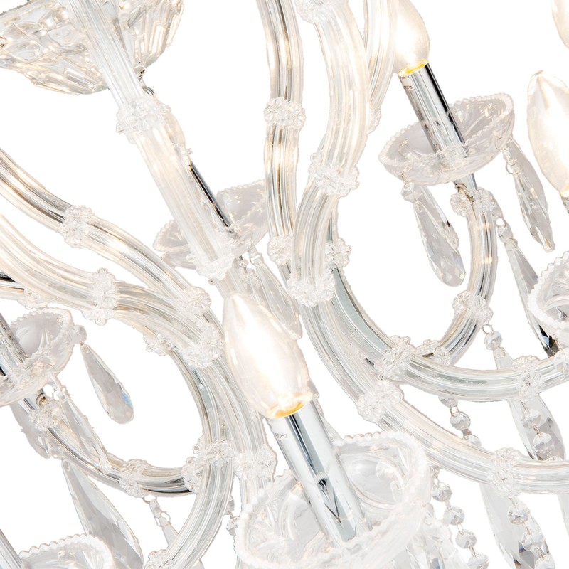 LumiLamp Lampadario Ø 70x78/200 cm Bianco Metallo Vetro