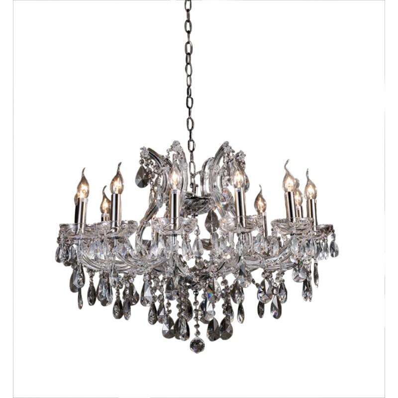 LumiLamp Kroonluchter  Ø 75x57/170 cm  Zilverkleurig Ijzer Glas
