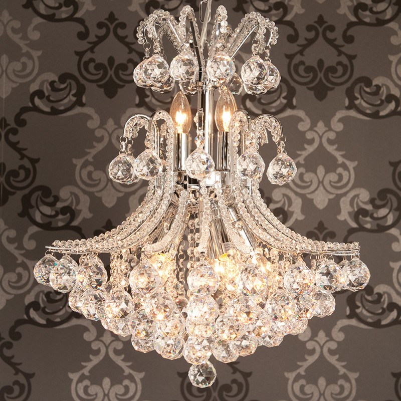 LumiLamp Lampadario 60-180 x Ø50 cm Trasparente Ferro Vetro