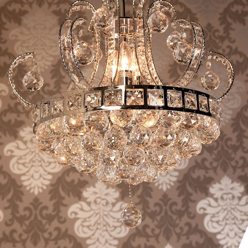 LumiLamp Kroonluchter  Ø 50x43/168 cm  Goudkleurig Ijzer Glas