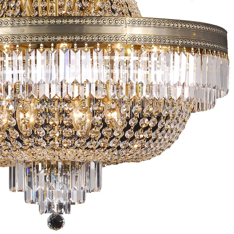 LumiLamp Kronleuchter Ø 80x105/220 cm  Goldfarbig Eisen Glas
