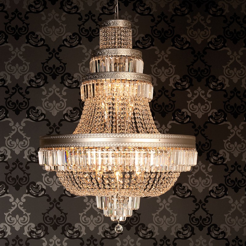 LumiLamp Lampadario Ø 80x105/220 cm  Color oro Ferro Vetro