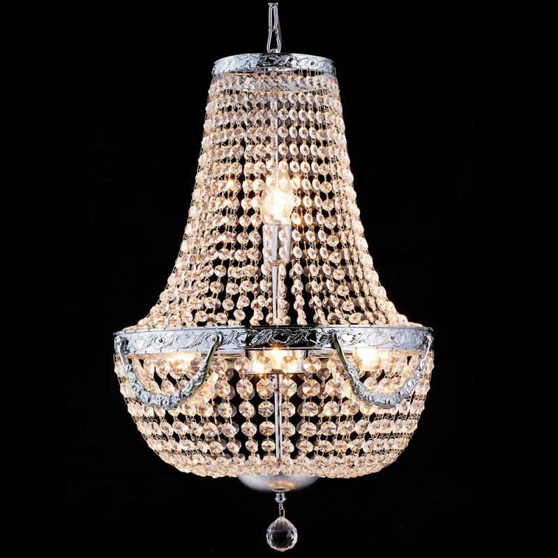LumiLamp Lustre Ø 40x64-184 cm Couleur argent Fer Verre