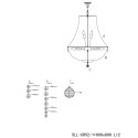 LumiLamp Lampadario Ø 60x85-200 cm Color argento Ferro Vetro