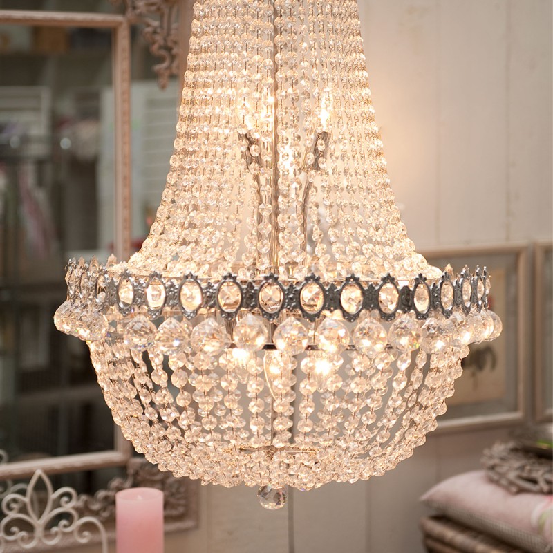 LumiLamp Lampadario Ø 60x85/200 cm  Trasparente Ferro Vetro