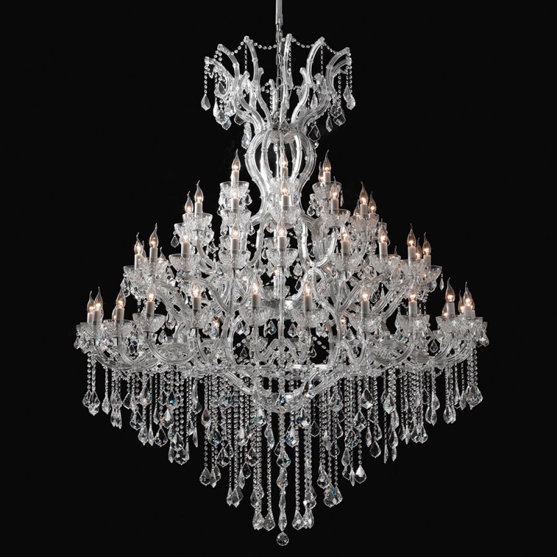 LumiLamp Lustre Ø 170x200/270 cm  Transparent Fer Verre