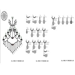 Lumilamp Chandelier Ø 170x200/270 cm Transparent Iron