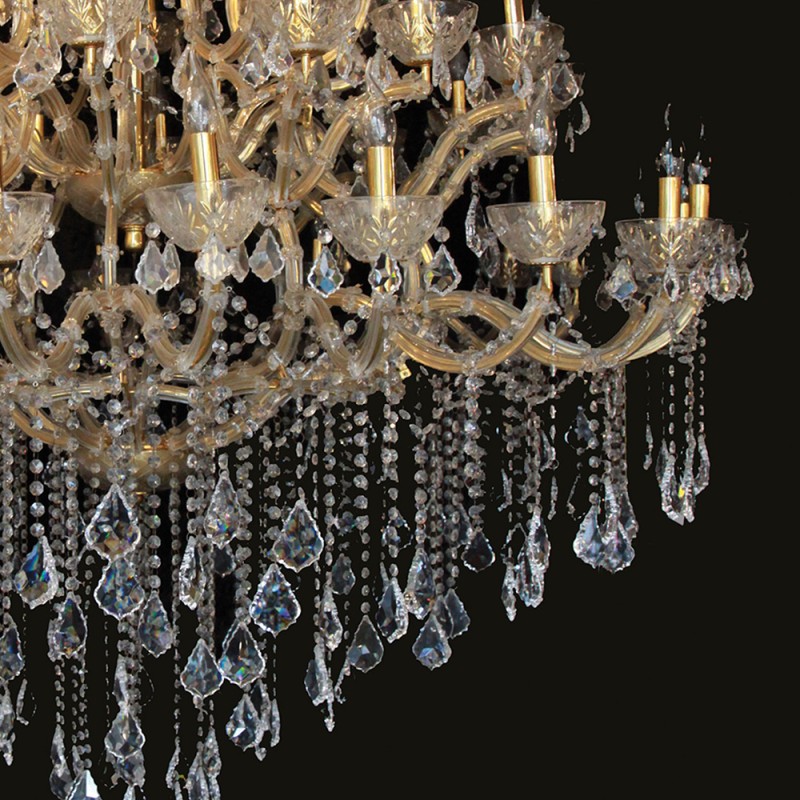 LumiLamp Lustre Ø 170x200/270 cm  Couleur or Fer Verre