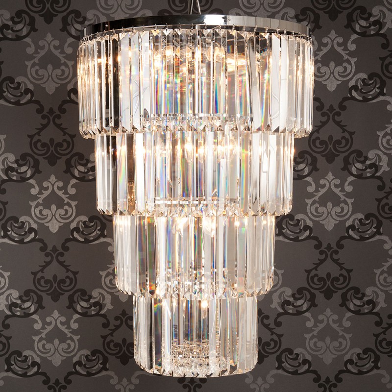 LumiLamp Kroonluchter  Ø 65x96 cm Transparant Ijzer Glas