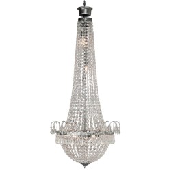 LumiLamp Kroonluchter  Ø 50x113 cm  Zilverkleurig Ijzer Glas