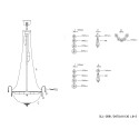 LumiLamp Lampadario Ø 50x113 cm  Color argento Ferro Vetro