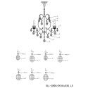 LumiLamp Lampadario Ø 50x56 cm  Trasparente Ferro Vetro