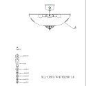 LumiLamp Lampada da soffitto in cristallo Ø 47x38 cm  Trasparente Ferro Vetro