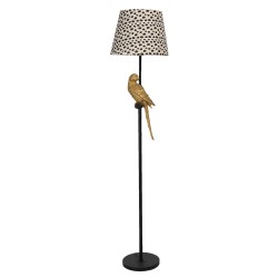 Clayre & Eef Stehlampe Ø 37x165 cm  Schwarz Beige Kunststoff Rechteck