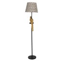 Clayre & Eef Vloerlamp  Ø 37x165 cm  Zwart Beige Kunststof Rechthoek
