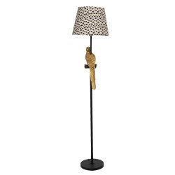 Clayre & Eef Vloerlamp  Ø 37x165 cm  Zwart Beige Kunststof Rechthoek