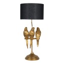 Clayre & Eef Tafellamp  Ø 33x79 cm  Goudkleurig Kunststof Rond Papegaai