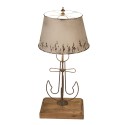Clayre & Eef Tafellamp  Ø 35x79 cm Beige Bruin Hout Ijzer