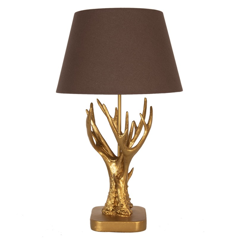 Clayre & Eef Lampe de table Ø 35x59 cm  Couleur or Marron Polyrésine