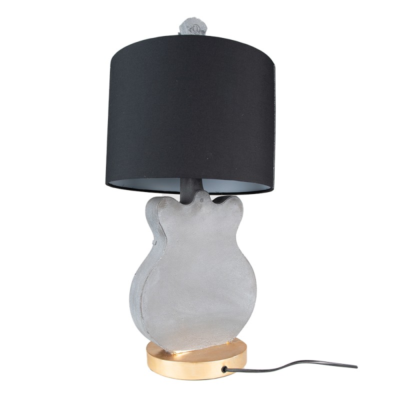 Clayre & Eef Lampe de table Guitare Ø 30x68 cm Gris Plastique