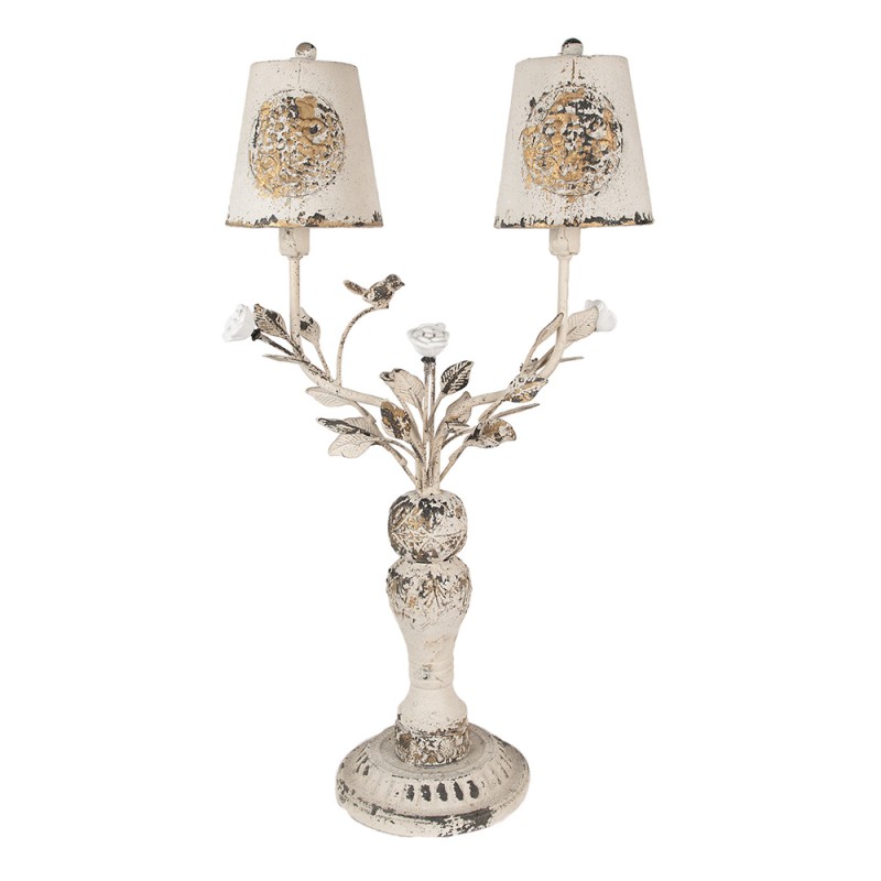 Clayre & Eef Lampe de table 39x21x74 cm Beige Marron Fer
