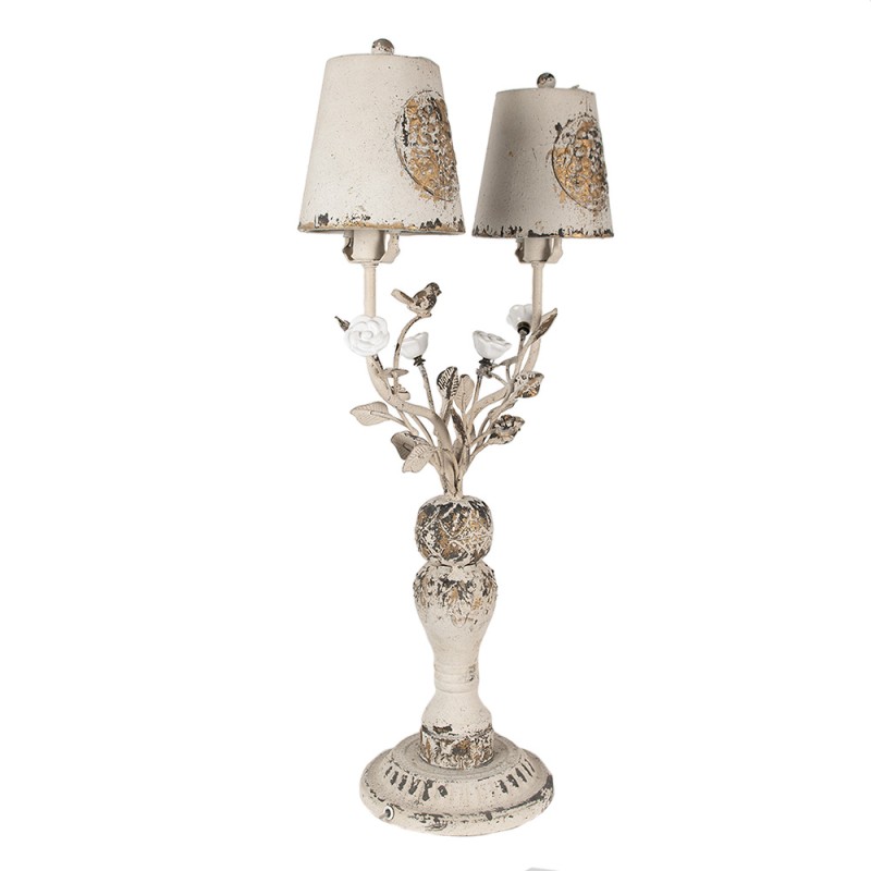 Clayre & Eef Lampe de table 39x21x74 cm Beige Marron Fer