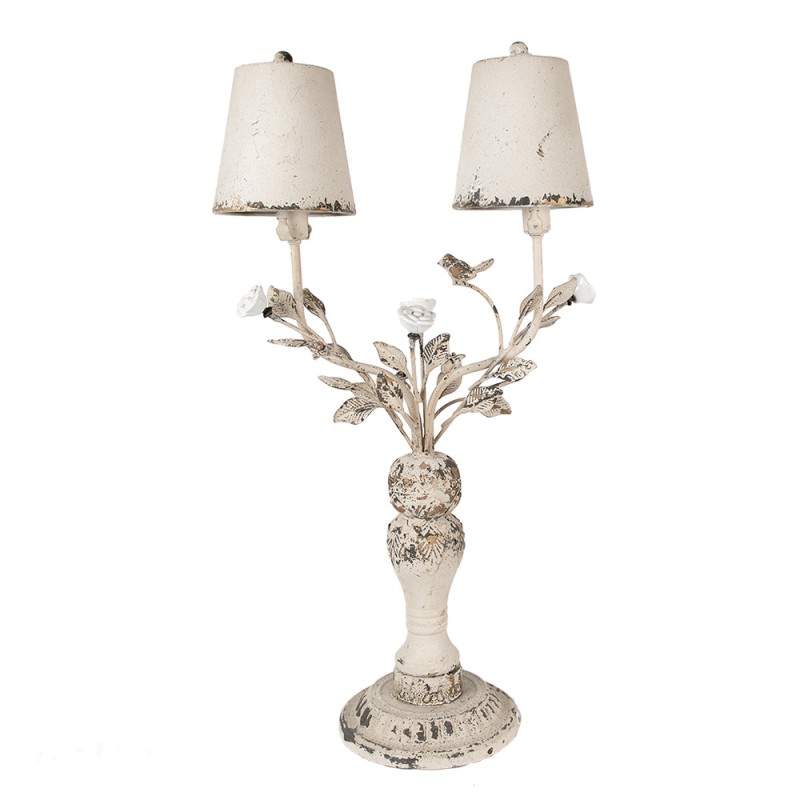 Clayre & Eef Lampe de table 39x21x74 cm Beige Marron Fer