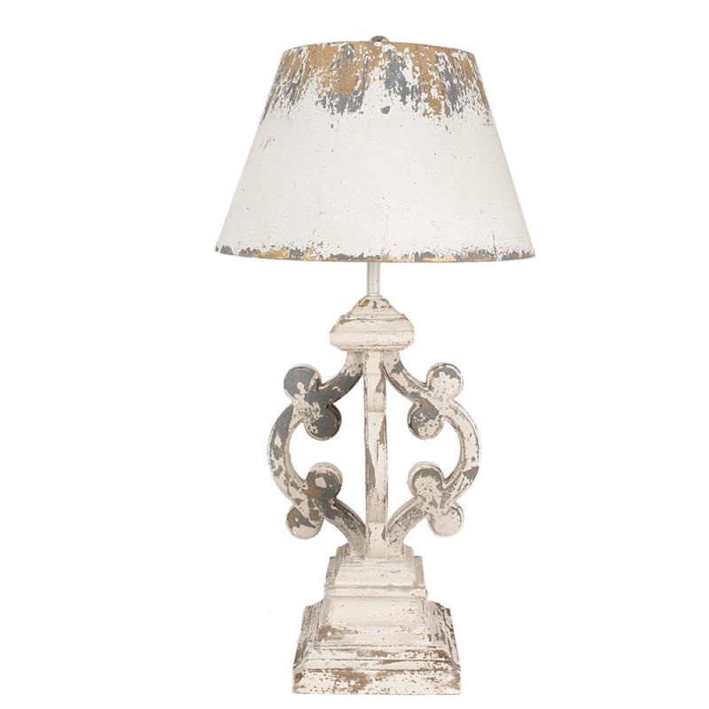 Clayre & Eef Lampe de table Ø 40x79 cm Beige Gris Fer