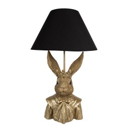 Clayre & Eef Table Lamp Rabbit Ø 37x61 cm Gold colored Black Polyresin