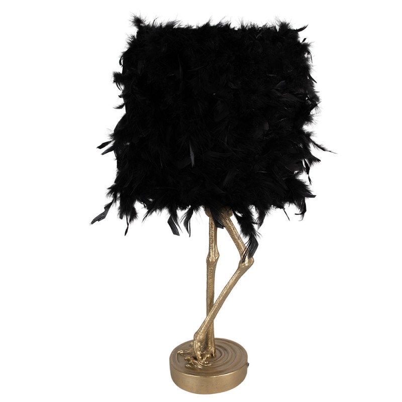 Clayre & Eef Lampada da tavolo Struzzo 30x30x69 cm Color oro Nero Poliresina