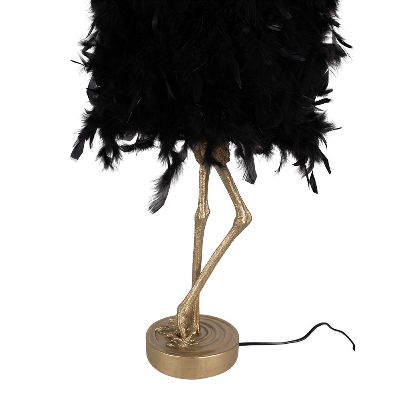 Clayre & Eef Lampada da tavolo Struzzo 30x30x69 cm Color oro Nero Poliresina