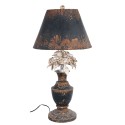 Clayre & Eef Lampe de table Ø 36x73 cm  Gris Fer Rond Fleurs