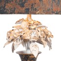 Clayre & Eef Table Lamp Ø 36x73 cm  Grey Iron Round Flowers