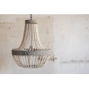 Clayre & Eef Lampada a Sospensione Ø 54x72 cm  Grigio Ferro Legno