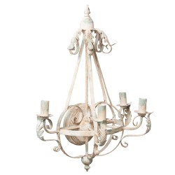 Clayre & Eef Lampada da parete 54x28x71 cm Bianco Ferro