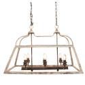 Clayre & Eef Lampes à suspension 87x35x60 cm Blanc Marron Bois Fer