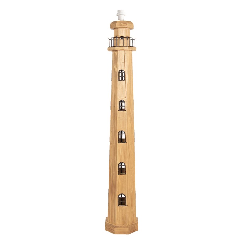 Clayre & Eef Stehlampe Leuchtturm 23x23x140 cm  Braun Holz Rechteck